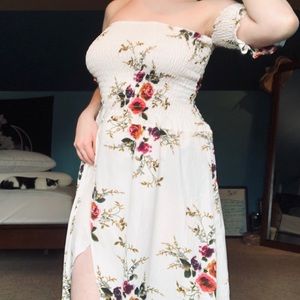 Floral Long Dress with Slit